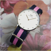 Daniel Wellington Classy Winchester White Dial Two Tone NATO Strap Watch For Women - DW00100081