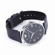 Emporio Armani Kappa Quartz Blue Dial Blue Leather Strap Watch For Women - AR11012