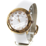 Marc Jacobs Amy White Dial White Leather Strap Watch for Women - MBM1180