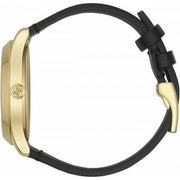 Gucci G Timeless Bee Motif Black Dial Black Leather Strap Watch For Women - YA1264055