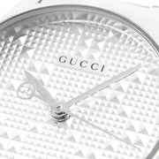Gucci G Timeless Quartz Silver Dial Silver Steel Strap Watch For Women - YA126551