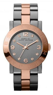 Marc Jacobs Amy Grey Dial Two Tone Steel Strap Watch for Women - MBM8597