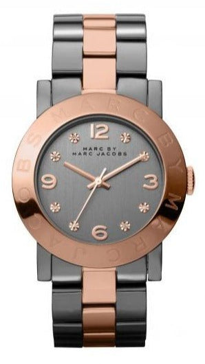 Marc Jacobs Amy Grey Dial Two Tone Steel Strap Watch for Women - MBM8597