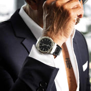Salvatore Ferragamo F-80 Classic Black Dial Black Leather Strap  Watch for Men - SFDT00219