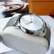 Movado Bold Silver Dial Silver Mesh Bracelet Watch For Men - 3600260