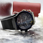 Salvatore Ferragamo Sapphire Black Dial Black Rubber Strap Watch for Men - SFHP00320