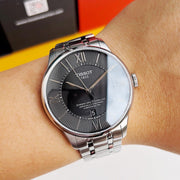 Tissot T Classic Chemin Des Tourelles Chronometer Black Dial Silver Steel Strap Watch For Men - T099.408.11.058.00