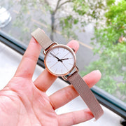 Calvin Klein Even White Dial Rose Gold Mesh Bracelet Watch for Women - K7B23626
