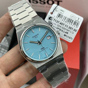 Tissot PRX Powermatic 80 Ice Blue Tiffany Dial Silver Steel Strap Watch for Men - T137.407.11.351.00