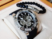 Guess Trophy Multifunction Black Dial Black Rubber Strap Watch for Men - GW0333G1
