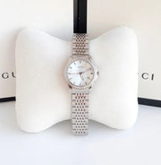 Gucci G Timeless Diamonds Mother of Pearl Dial Silver Steel Strap Watch For Women - YA126506
