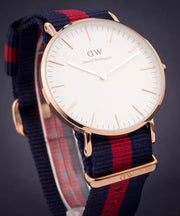 Daniel Wellington Classic Oxford White Dial Two Tone NATO Strap Watch For Women - DW00100029