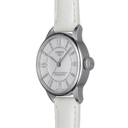 Tissot Chemin Des Tourelles Powermatic 80 Lady White Dial White Leather Strap Watch For Women - T099.207.16.116.00