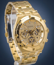 Guess Continental Gold Dial Gold Steel Strap Watch For Men - GW0260G4