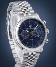 Maserati Epoca Chronograph Blue Dial Silver Steel Strap Watch For Men - R8873618024