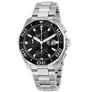 Tag Heuer Aquaracer Calibre 16 Day-Date Black Dial Silver Steel Strap Watch for Men - CAY211A.BA0927